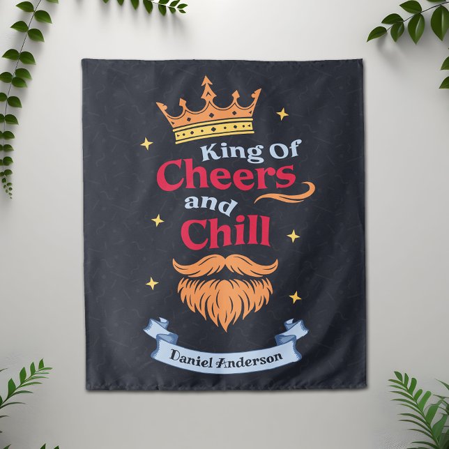 Trendy Modern Colourful Funny King Quote Typograph Tapestry (Creator Uploaded)