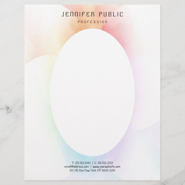 Trendy Modern Colourful Simple Design Template Custom Letterhead (Front)