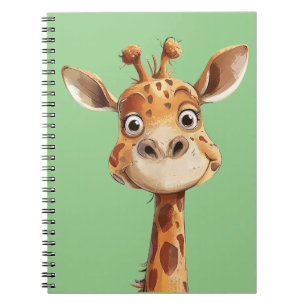 Trendy Modern Cool Funny Cute Cartoon Giraffe Notebook