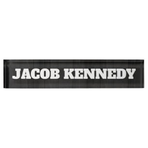 Trendy Modern Creative Bold Text Minimalist Grey Nameplate