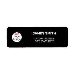 Trendy Modern Custom Extravagant Black Return Address Label