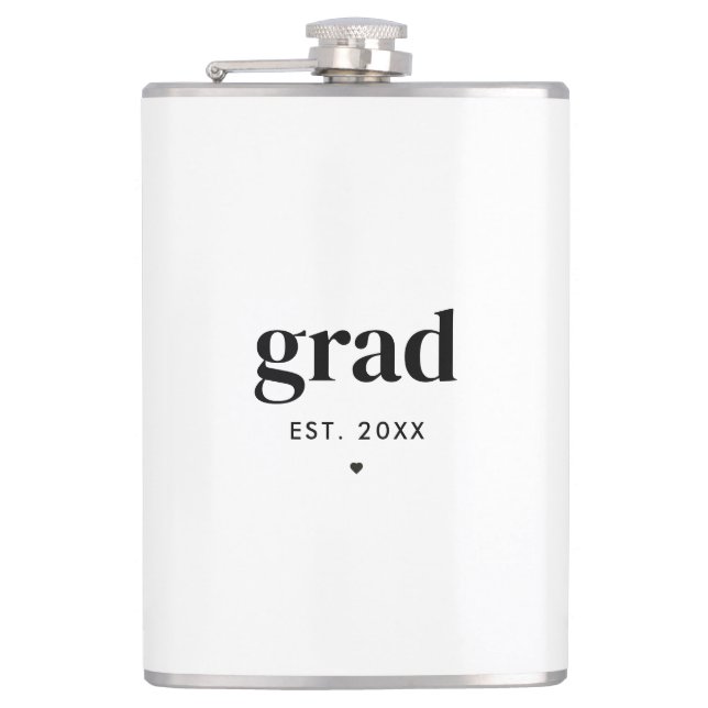 Trendy Modern Customised Graduation Gift Grad  Hip Flask (Front)