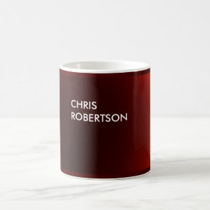 Trendy Modern Dark Red Business Card Coffee Mug