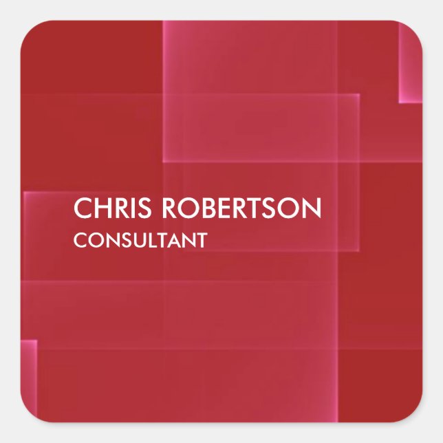 Trendy Modern Dark Red Square Sticker (Front)