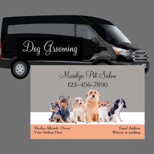 Trendy Modern Dog Salon Business Card