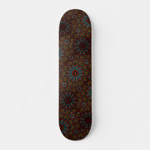 Trendy Modern Dot Art Mandala Pattern Skateboard