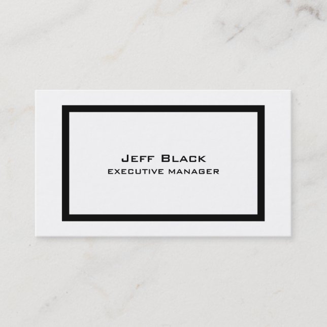 Trendy Modern Elegant Black White Business Card (Front)