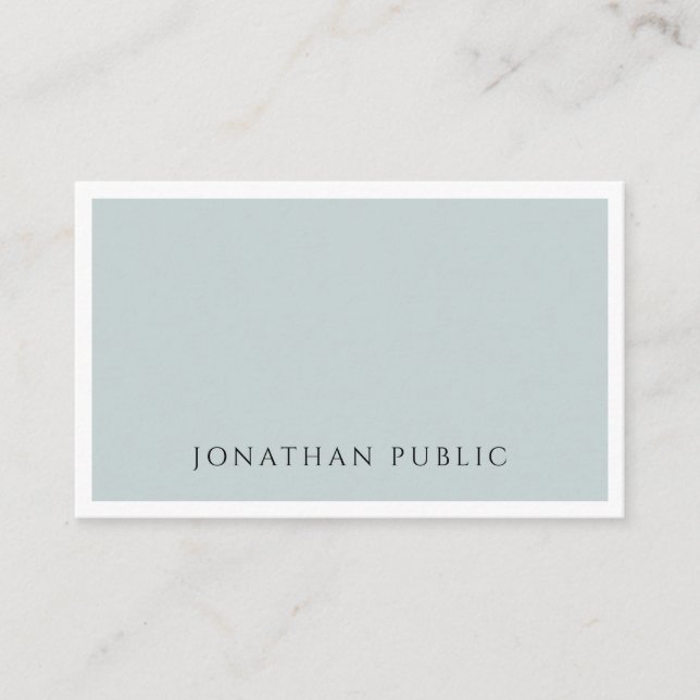 Trendy Modern Elegant Blue Green Simple Template Business Card (Front)