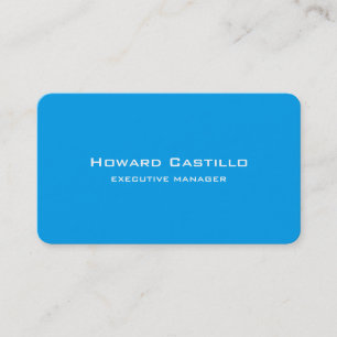 Trendy Modern Elegant Blue White Manager Business Card