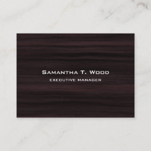 Trendy Modern Elegant Brown Wood Executive Manager Business Card