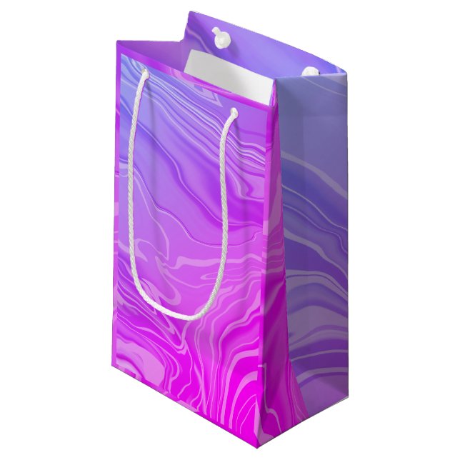 Trendy Modern Elegant Chic Marble Small Gift Bag (Front Angled)