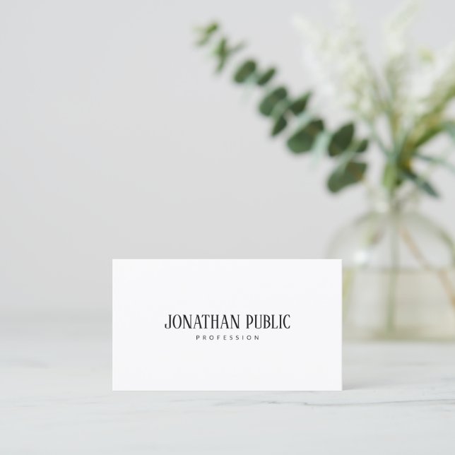 Trendy Modern Elegant Clean Sleek Design Template Business Card (Standing Front)