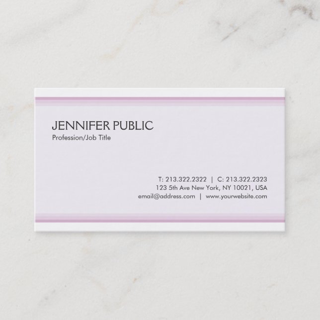 Trendy Modern Elegant Colour Smart Plain Luxe Business Card (Front)
