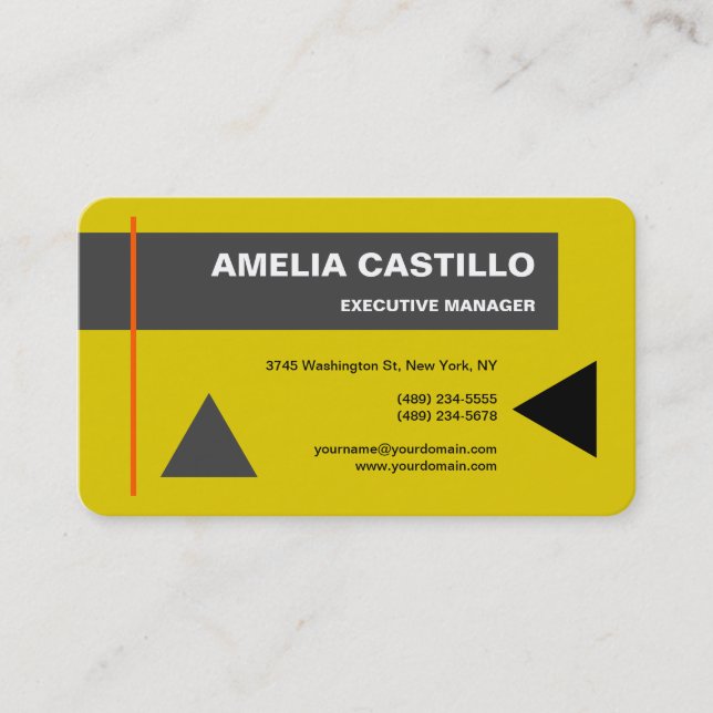 Trendy Modern Elegant Contemporary Business Card (Front)