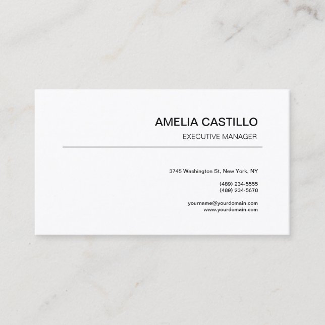 Trendy Modern Elegant Contemporary Minimalist Business Card (Front)