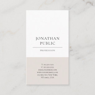 Trendy Modern Elegant Design Minimalistic Plain Business Card
