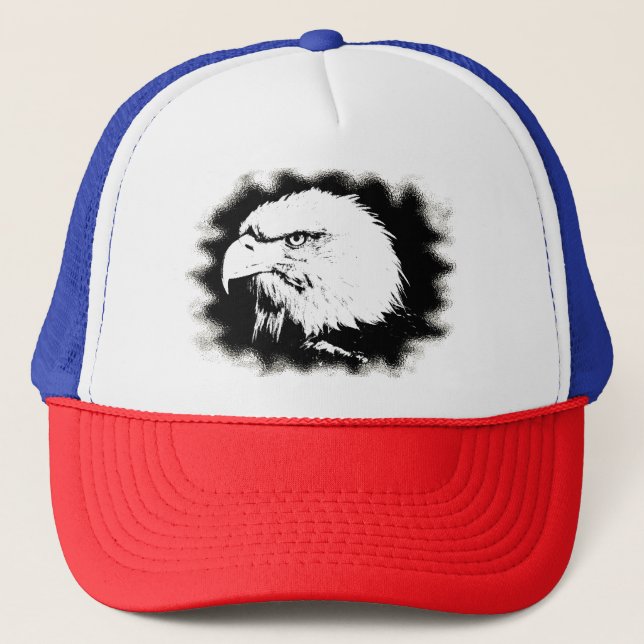 Trendy Modern Elegant Eagle Head Template Trucker Hat (Front)