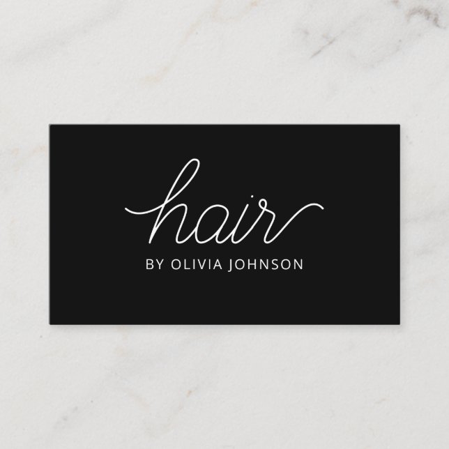 Trendy Modern Elegant Hair Stylist Business Card (Front)