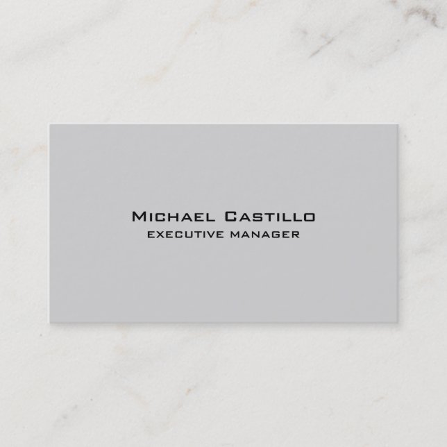 Trendy Modern Elegant Light Grey Business Card (Front)