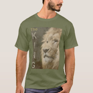 Trendy Modern Elegant Lion Men's Fatigue Green T-Shirt