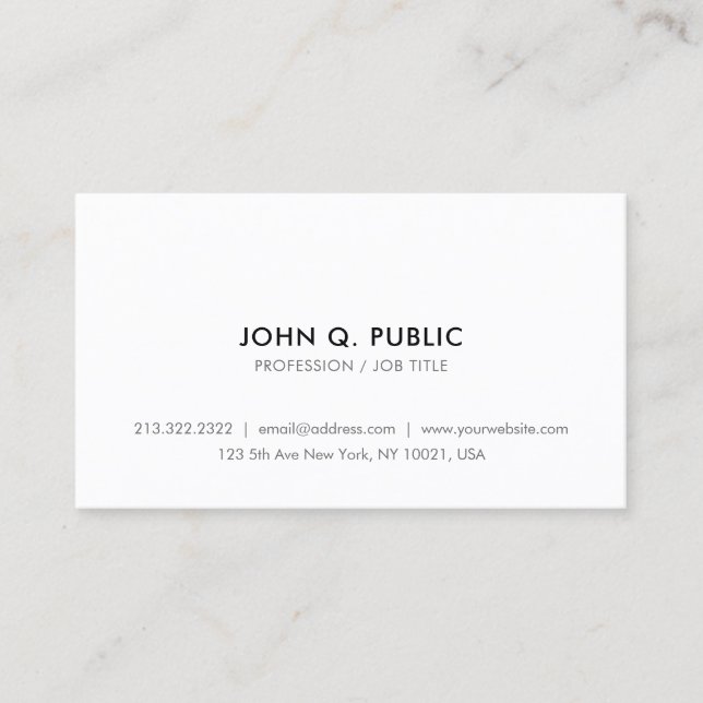 Trendy Modern Elegant Minimalist Create Your Own Business Card (Front)