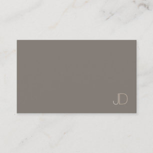 Trendy Modern Elegant Monogram Plain Professional Business Card