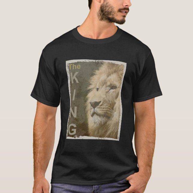 Trendy Modern Elegant Pop Art Lion Head Template T-Shirt (Front)