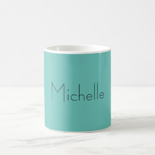 Trendy Modern Elegant Simple Blue White Coffee Mug