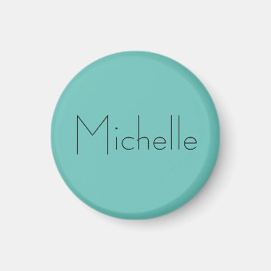 Trendy Modern Elegant Simple Blue Your Name Magnet