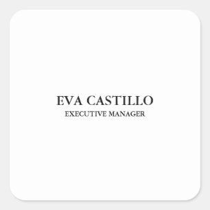 Trendy Modern Elegant Simple Manager  Square Sticker