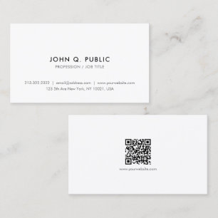 Trendy Modern Elegant Simple Professional QR Code Business Card