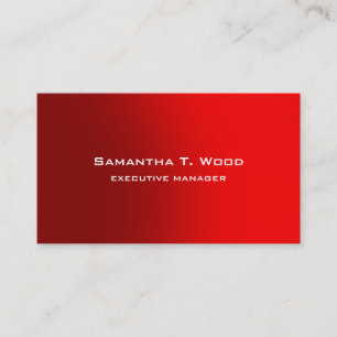 Trendy Modern Elegant Simple Red Executive Manager Business Card