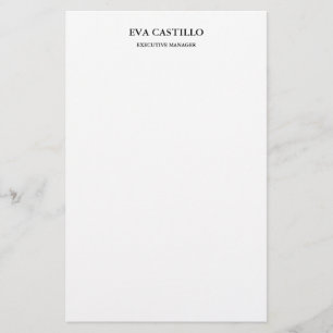 Trendy Modern Elegant Simple White Manager Stationery