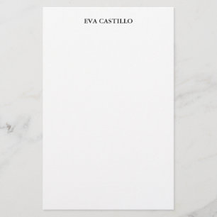 Trendy Modern Elegant Simple White Professional Stationery