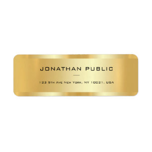 Trendy Modern Elegant Template Gold Return Address Label