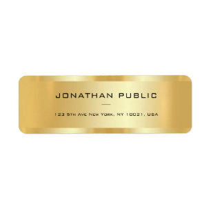 Trendy Modern Elegant Template Gold Return Address Return Address Label