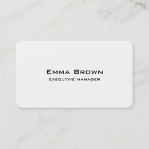 Trendy Modern Elegant White Executive Manager Business Card