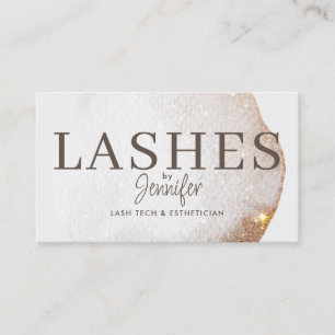 Trendy Modern Eyelash Extensions QR Code Gold Business Card