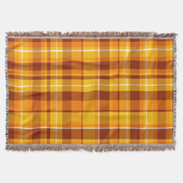 Trendy Modern Fall Colour Block Throw Blanket (Front)