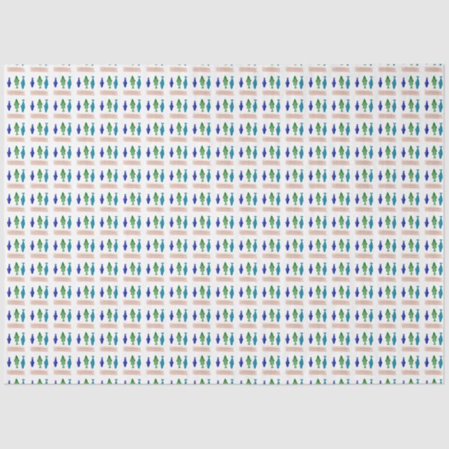 Trendy Modern Fishing Fish pattern Tissue Paper (Front)