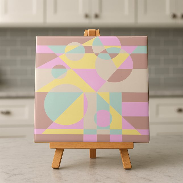 Trendy Modern Geometric Pastel Changeable Colours  Ceramic Tile (Creator Uploaded)
