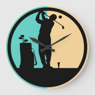 Trendy Modern Golf Theme Large Clock