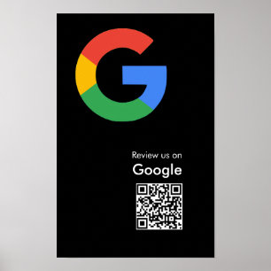 Trendy Modern Google Review QR Code Poster