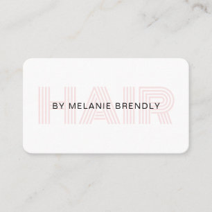 Trendy Modern Hair Stylist Business Card l Pink
