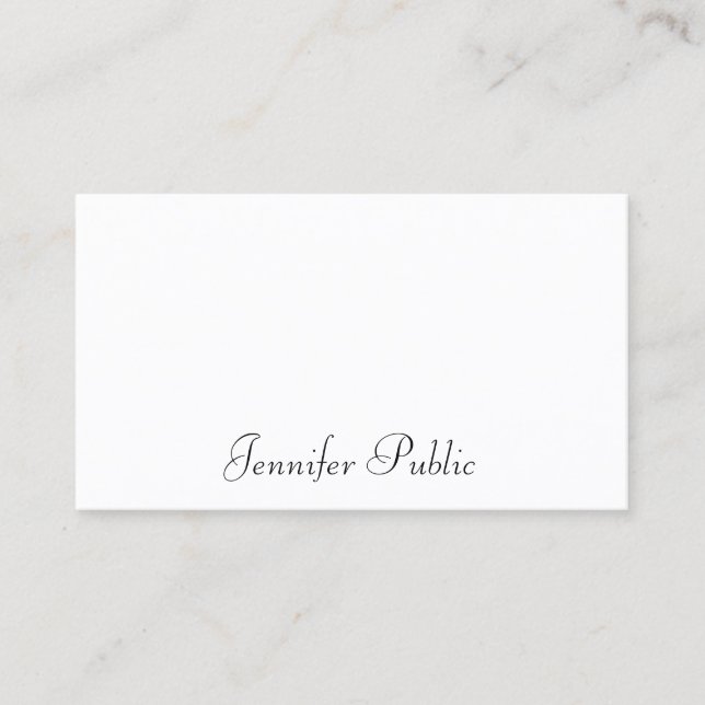 Trendy Modern Handwriting Cute Design Elegant Business Card (Front)