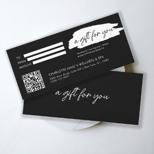Trendy, modern, handwriting, with qr-code, black