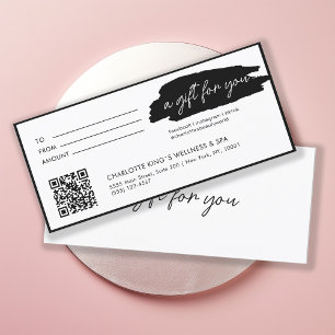 Trendy, modern, handwriting, with qr-code, white