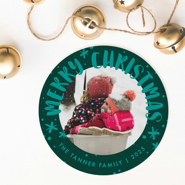 Trendy Modern Handwritten Christmas Photo Card (Creator Uploaded)