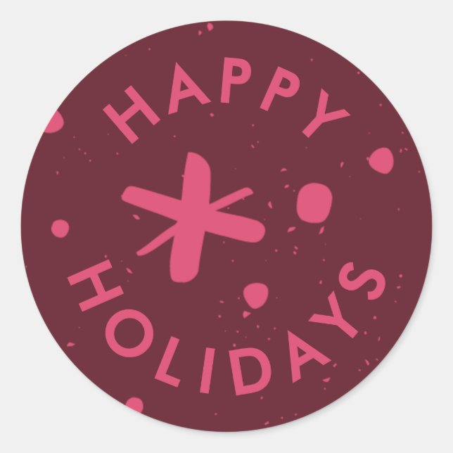 Trendy Modern Handwritten Happy Holidays Sticker (Front)