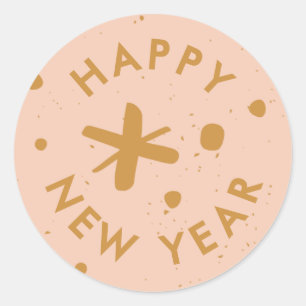 Trendy Modern Handwritten Happy New Year Sticker